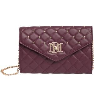 Badgley Mischka Diamond Quilted Envelope Crossbody‎ Plum